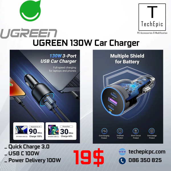 UGREEN 130W Car Charger