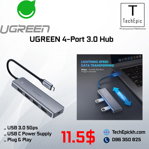 UGREEN 4 Port USB 3.0 Hub 