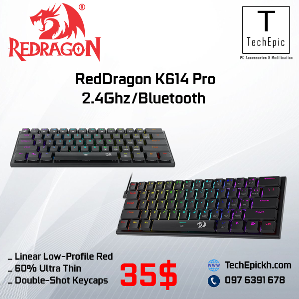 Reddragon K614 Pro Wireless Bluetooth