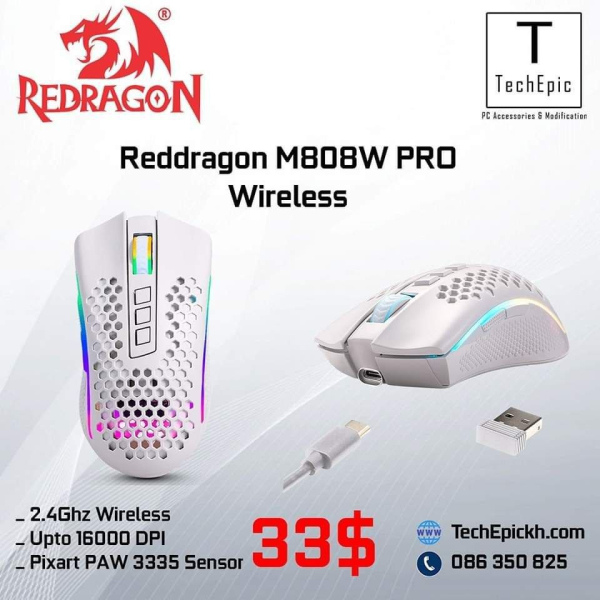 Reddragon M808 PRO White Wireless