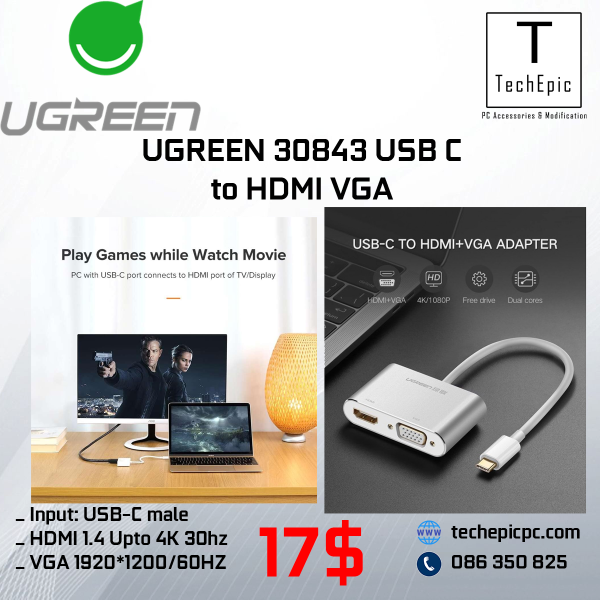 UGREEN USB C to HDMI & VGA