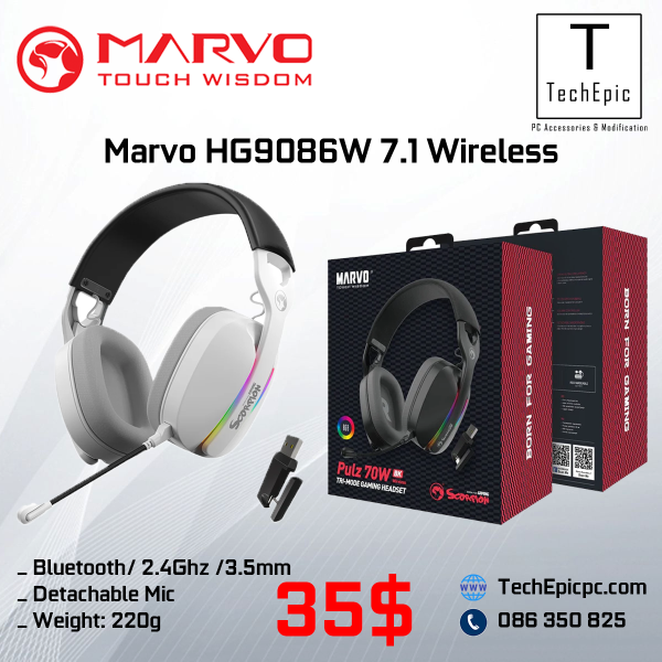 Marvo HG9086W 7.1 Wireless Bluetooth