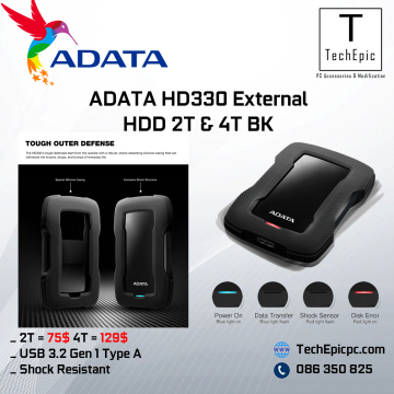 ADATA HD330 External 2T 4T BK